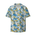 thumbnail image 1 of Gaeub Flower and Sail Boat Men's Lapel Short Sleeve Shirt, Relaxed Fit Shirt, Soft and Breathable for Outdoors Party Travel - 3X-Large, 1 of 7