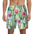 thumbnail image 1 of Gaeub Flowers and Cactus Mens Swim Trunks Stretch Beach Shorts Quick Dry for Men Swim Shorts Swimwear with Pockets- X-Large, 1 of 9