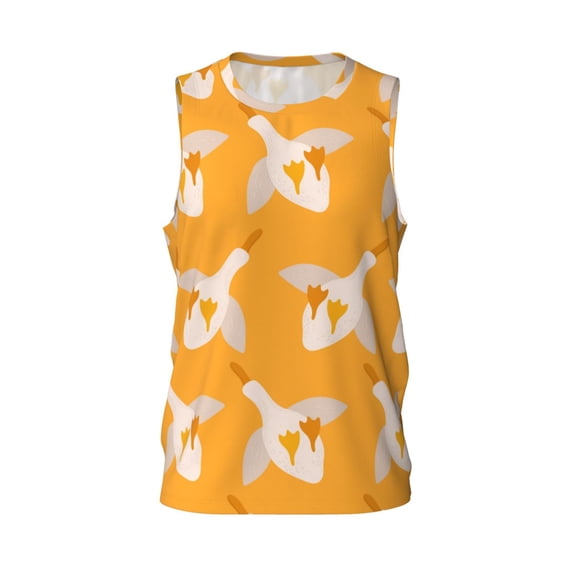 Gaeub Flying Ducks Men's Mesh Basketball Jersey, Quick-Drying Sleeveless Top S-4XL, Loose Muscle Tank Top -3X-Large