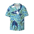 thumbnail image 1 of Gaeub Flying Swallows Men's Lapel Short Sleeve Shirt, Relaxed Fit Shirt, Soft and Breathable for Outdoors Party Travel - Medium, 1 of 7