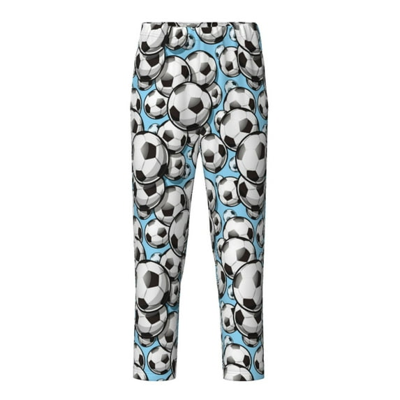 Gaeub Football Soccer Ball Print Boys Girls Pajama Pants,Pajama Bottoms for Kids, Lounge Pants, Comfy Pajama Pants,Bottoms Pants with Drawstring and Pockets-Medium