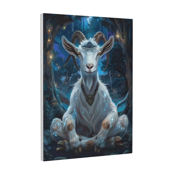Gaeub Forest Meditating Goat Print Canvas Wall Art for Bathrooms Bedroom,Wall Decor,Framed Artwork for Wall,Modern Wall Decorations Prints Picture,Home Decor Wall Pictures 30" x 40"