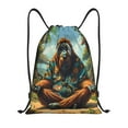thumbnail image 1 of Gaeub Forest Meditating Gorilla Drawstring Backpack Bag Sport Gym Sackpack Heavy Duty String Backpack for Men Women-Medium, 1 of 6