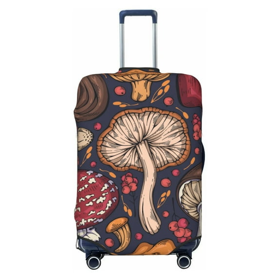 Gaeub Forest Wild Mushroom Elastic Luggage Cover with Concealed Zipper Dust-Proof Luggage Cover Protector - 18-32 inch - X-Large
