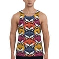 thumbnail image 1 of Gaeub Fox Face Men's Athletic Tank Top, Workout Sleeveless Shirts, Running Tank Tops for Gym, Running, Training - Large, 1 of 9