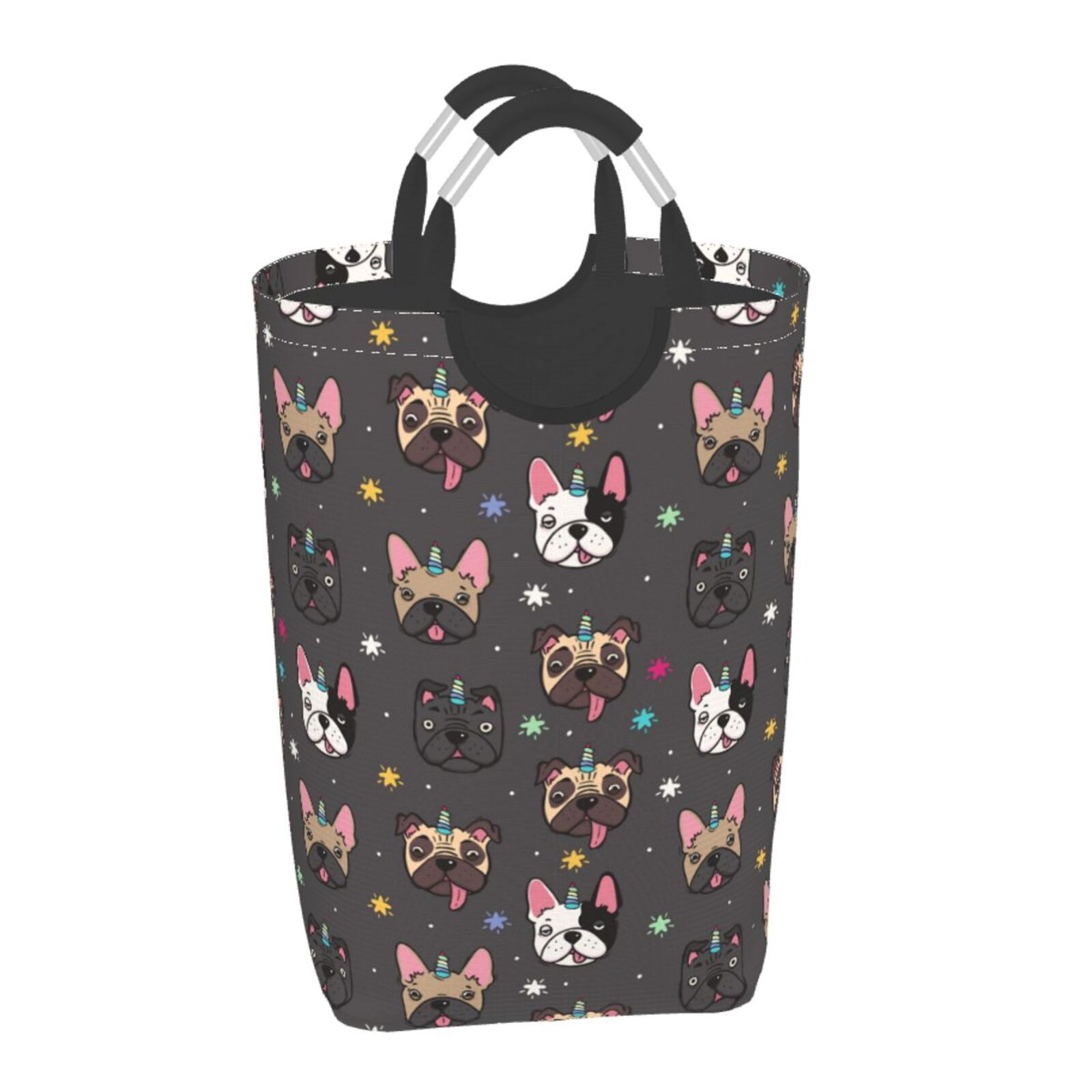 Gaeub French Bulldogs Print 50L Large Laundry Hampers with Handles