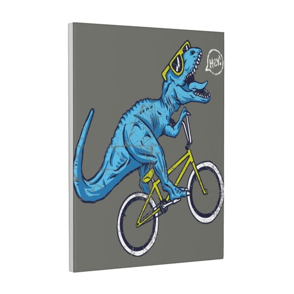 Gaeub Fun Riding Dinosaur Print Canvas Wall Art for Bathrooms Bedroom,Wall Decor,Framed Artwork for Wall,Modern Wall Decorations Prints Picture,Home Decor Wall Pictures 30" x 40"