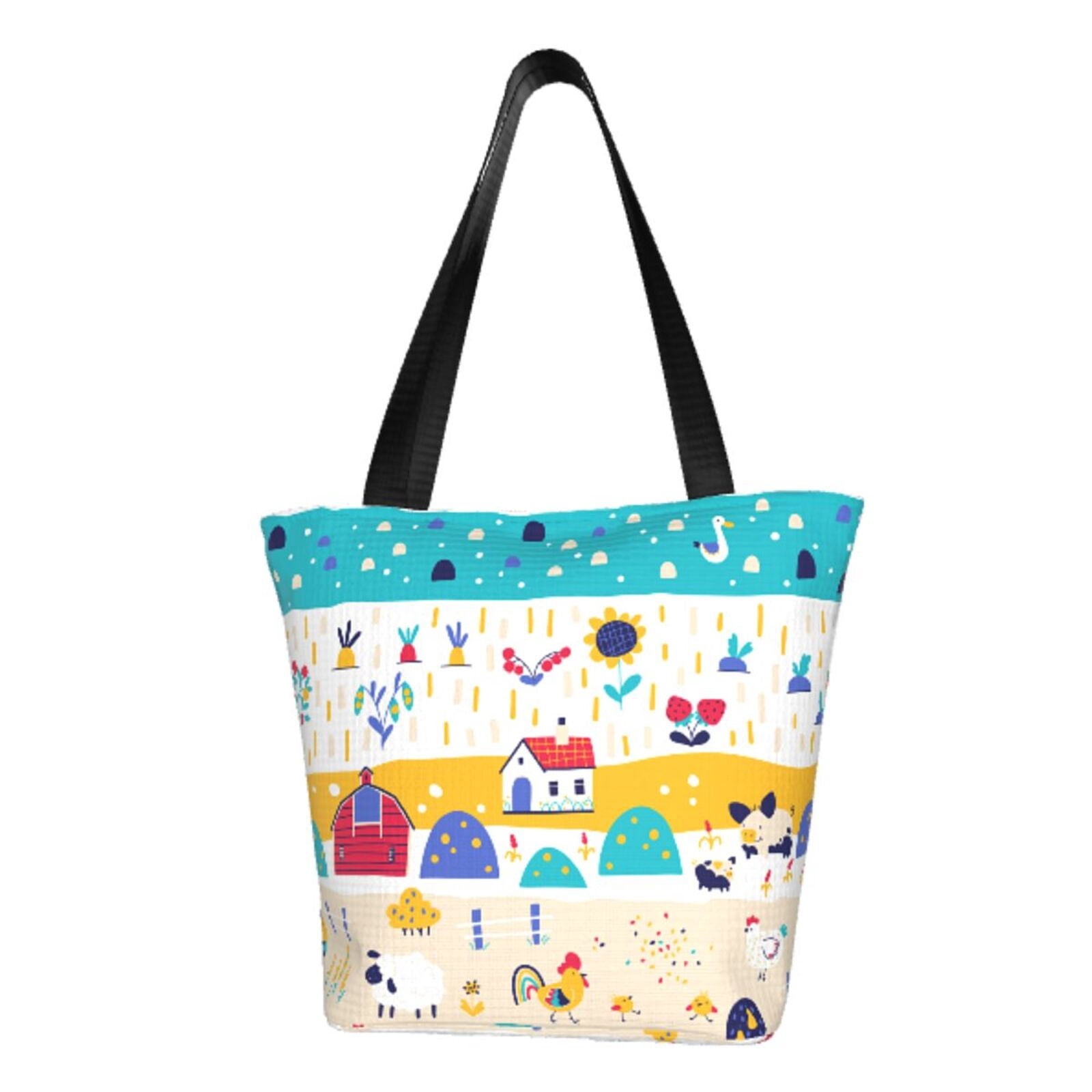 Merry Christmas Canvas Tote Bag - Reusable Grocery Shopping Bag For Gym, Beach, Travel, Picnic