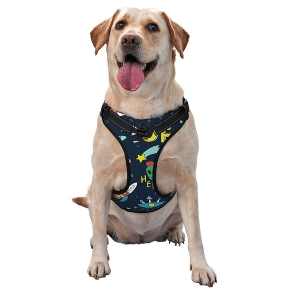 Gaeub Funny Spaceships Gaeub Funny Spaceships No Pull Dog Harness, Secure and Adjustable Pet Vest for Outdoor Activities - Large