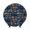 thumbnail image 1 of Gaeub Funny Steam Train Print Ceramic Plate,Dinner Plates,Bone China Decorative Plates with Display Stand,Art Ceramic Ornaments for Wall Hanging Decoration-10in, 1 of 6