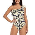 thumbnail image 1 of Gaeub Game Controller Women's One Shoulder Ruffle Tummy Control Swimwear for Swimming Surfing Beach Party - X-Large, 1 of 8