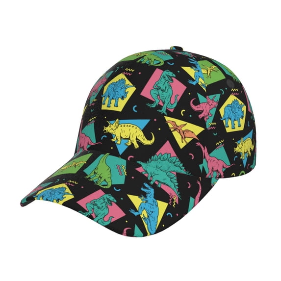 Gaeub Geometric Dinosaur Print Baseball Caps,Adjustable Hat, One Size,Fashion Adjustable Dad Hats for Men/Women