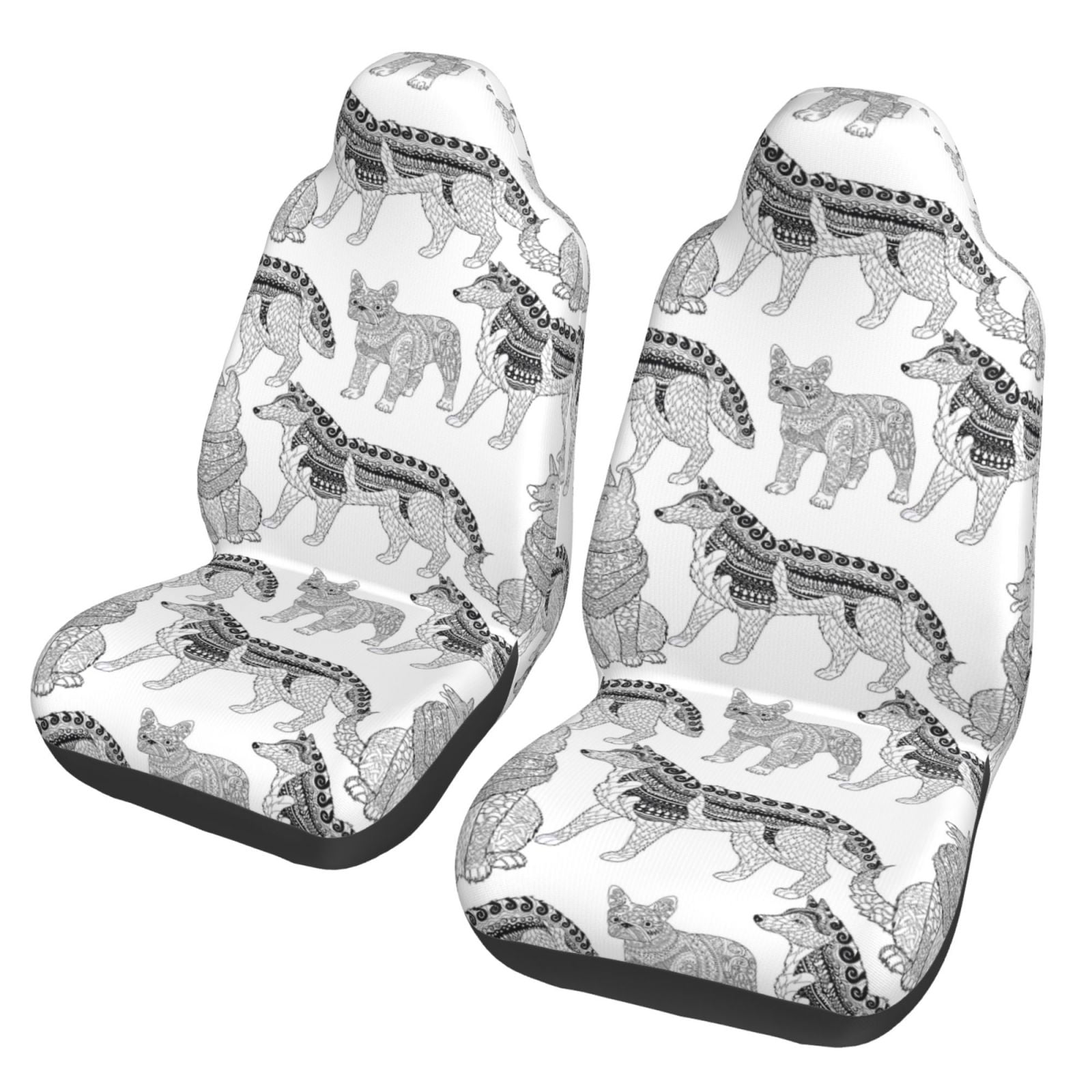 Gaeub German Shepherd Dog Full Set Car Seat Covers with Soft Padding