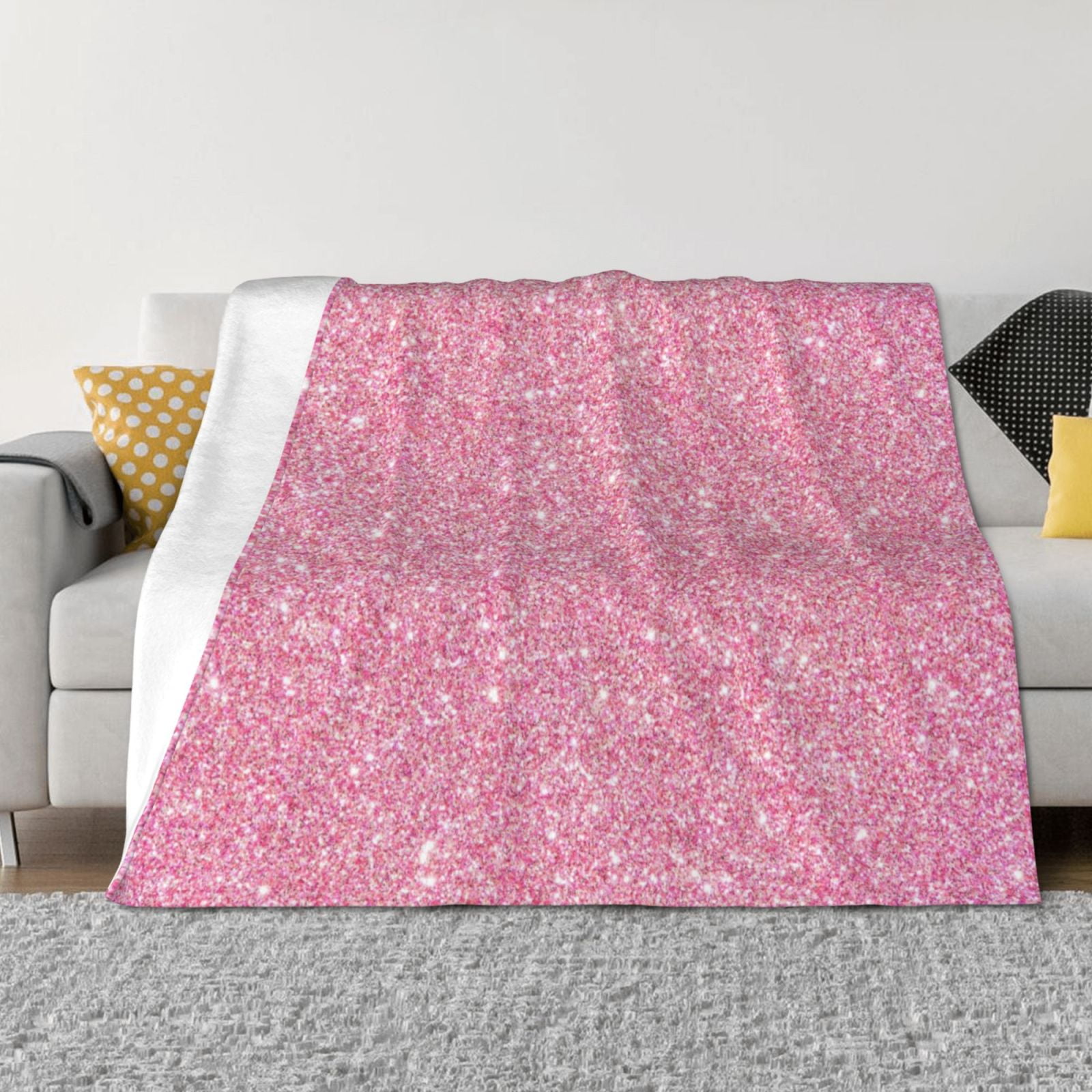 Gaeub Glitter Printed Flannel Throw Blanket,Plush Throw,Fuzzy Bed