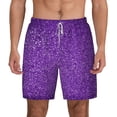 thumbnail image 1 of Gaeub Glitter Purple Mens Swim Trunks Stretch Beach Shorts Quick Dry for Men Swim Shorts Swimwear with Pockets- 3X-Large, 1 of 9