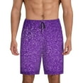 thumbnail image 1 of Gaeub Glitter Purple Printed Men's Short Pajama Pants, Lightweight Lounge & Sleep Bottoms Keep You Cool - Small, 1 of 9