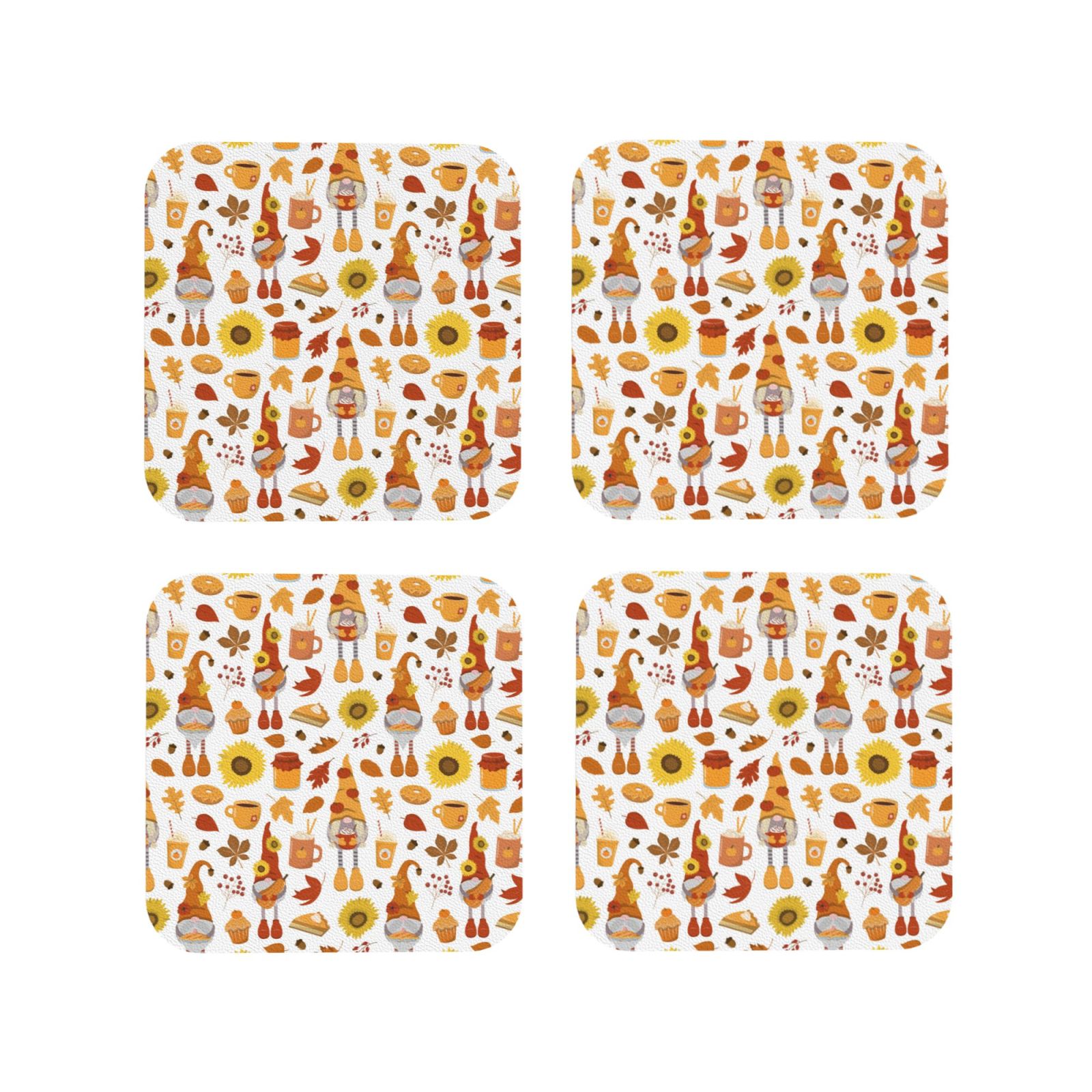 Pevtufa Spring Flower Leather Coasters - Set Of 4 PU Leather Drink Coasters For Table Protection 7 thumbnail image