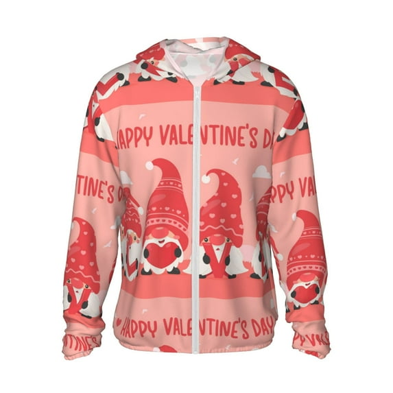 Gaeub Gnomes Hold The Letters LOVE Men's and Women's UPF 50+ Long-Sleeved Sun Protection Clothing, Fishing Shirt Long Sleeve Zip - X-Large