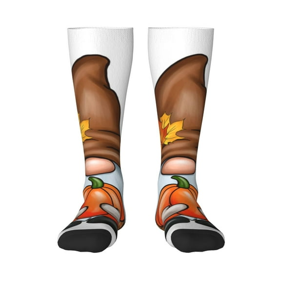 Gaeub Gnomes In Autumn Printed Design Socks Stretchy High Tube Socks for Men Women Teens , Softball Soccer Socks for Hiking, Sport