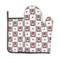 thumbnail image 1 of Gaeub Gnomes and Hearts Print Oven Mitts and Pot Holders Sets of 2,Heat Resistant Pad,Cooking Gloves, for Baking BBQ Home Decor, 1 of 7