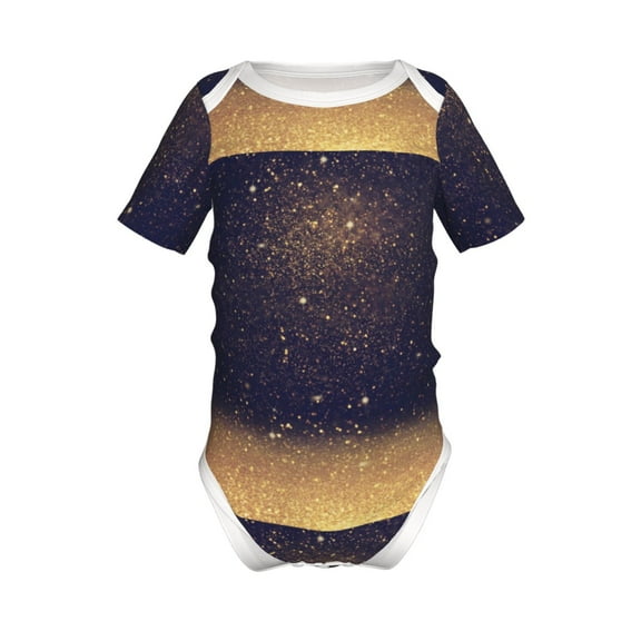 Gaeub Gold Black Glitter Print Infant Climbing Onesie,Toddler Outfit,Newborn Baby Bodysuit,Baby Boy Girl Clothes -2 Years