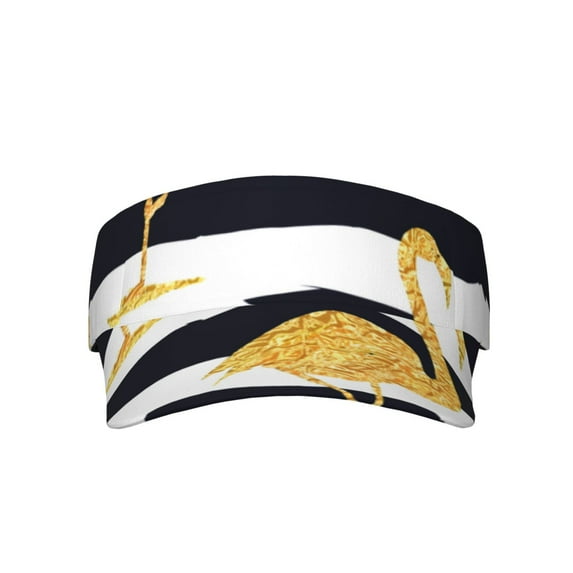 Gaeub Gold Flamingo Sun Visor Hats with Empty Top and Adjustable, UV Protection for Golf Tennis Cycling Running