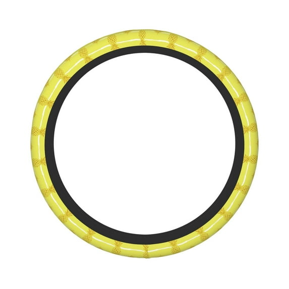 Gaeub Gold Pineapple Breathable Stretch Elastic Steering Wheel Cover, Cool in Summer and Warm in Winter, Universal 15 inch