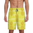 thumbnail image 1 of Gaeub Gold Pineapple Printed Men's Short Pajama Pants, Lightweight Lounge & Sleep Bottoms Keep You Cool - Large, 1 of 9