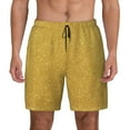 thumbnail image 1 of Gaeub Gold Shiny Mens Swim Trunks Stretch Beach Shorts Quick Dry for Men Swim Shorts Swimwear with Pockets- X-Large, 1 of 9