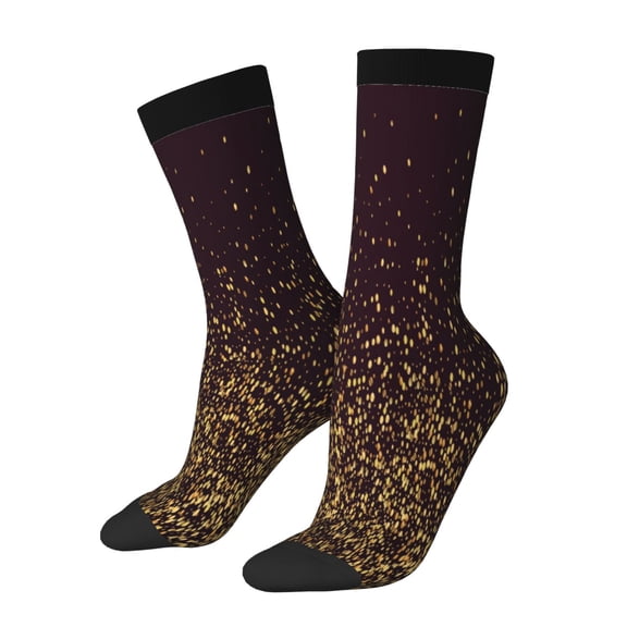 Gaeub Gold sparklin Print Adult Crew Socks,Mid-Calf Socks,Stylish & Comfortable Adult Socks for Men & Women,Crew Athletic Socks for Sport Running Traveling