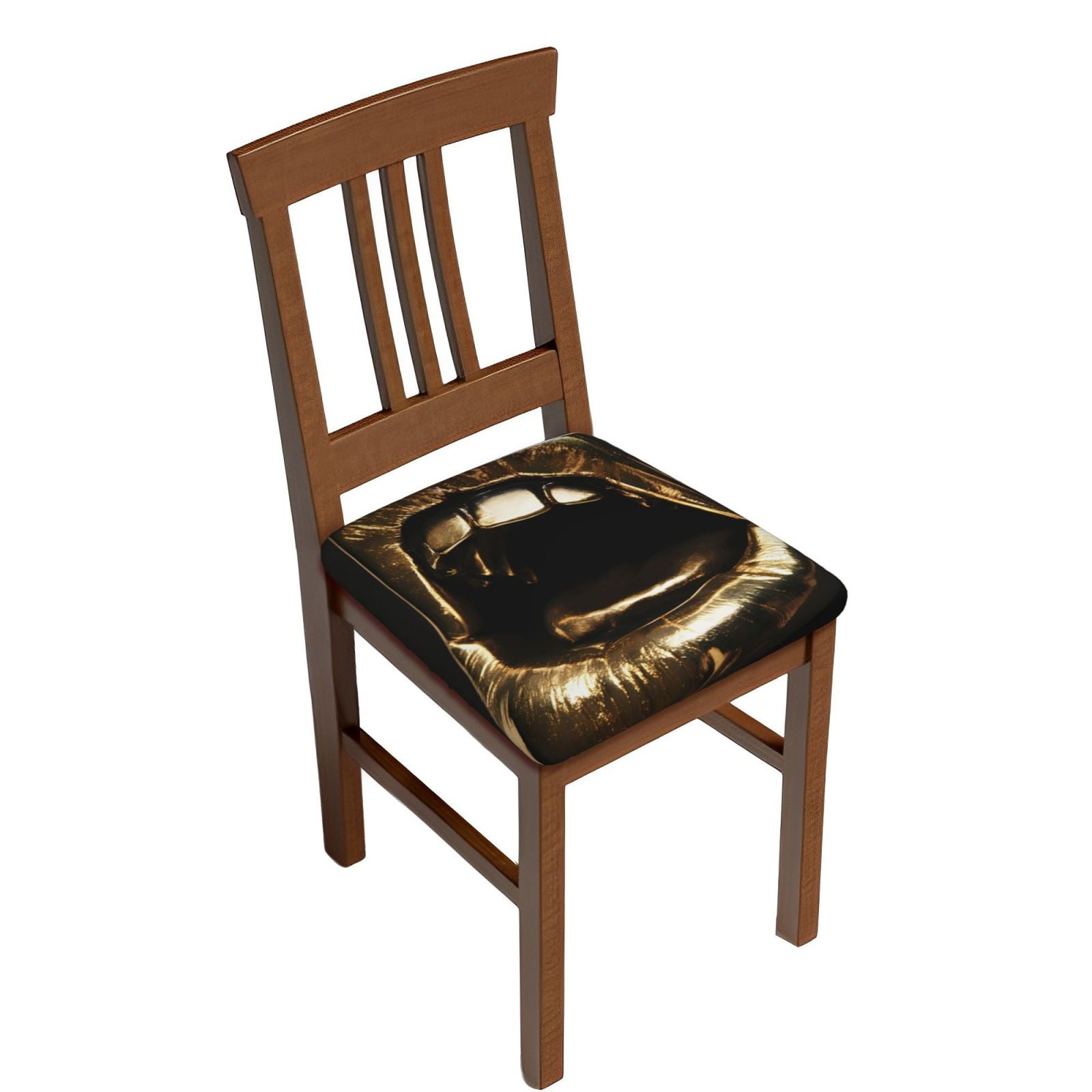 Gaeub Golden Lips Modern Sculpture Square Chair Seat Covers, Stretch
