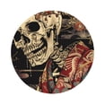thumbnail image 1 of Gaeub Gothic Eastern Floral Skull Print 6 Pcs Leather Coasters for Drinks ,Drink Coasters Sets,Drink Table Cup Coasters for Living Room Kitchen Coffee Decor,Round Shape, 1 of 7