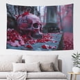 thumbnail image 1 of Gaeub Gothic Red Skull Cemetery Print Tapestry Wall Hanging(60x40 inches),Tapestry Home Decor,Wall Art for Living Room Bedroom Home Decor, 1 of 8