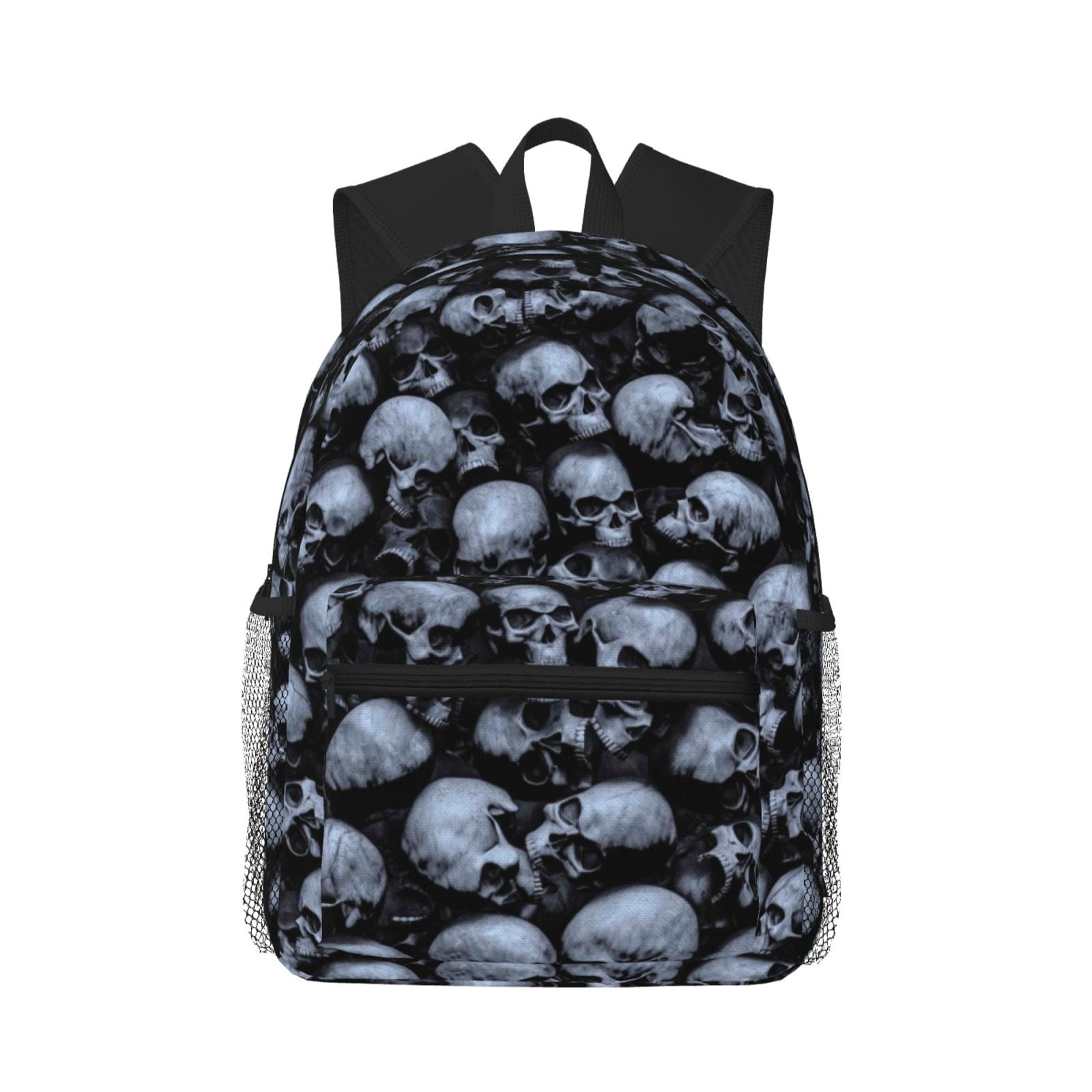 Gothic Web Print School Backpack - Waterproof Laptop Bag For Kids & Teens, Lightweight Daypack For College & Travel