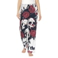 thumbnail image 1 of Gaeub Gothic Skulls And Roses Soft Pajama Pants for Women,&nbsp;Wide Leg Comfy Casual Lounge Yoga Capri Pants Wide Leg-Medium, 1 of 6
