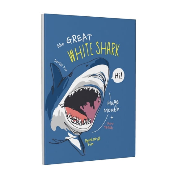 Gaeub Great White Shark Print Canvas Wall Art for Bathrooms Bedroom,Wall Decor,Framed Artwork for Wall,Modern Wall Decorations Prints Picture,Home Decor Wall Pictures 30" x 40"