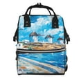 thumbnail image 1 of Gaeub Greek Island Windmills Painting Print Mummy Diaper Bag Backpack,Durable Maternity Baby Nappy Casual Shoulder Bags,Travel Hiking Outdoor Pack, 1 of 6