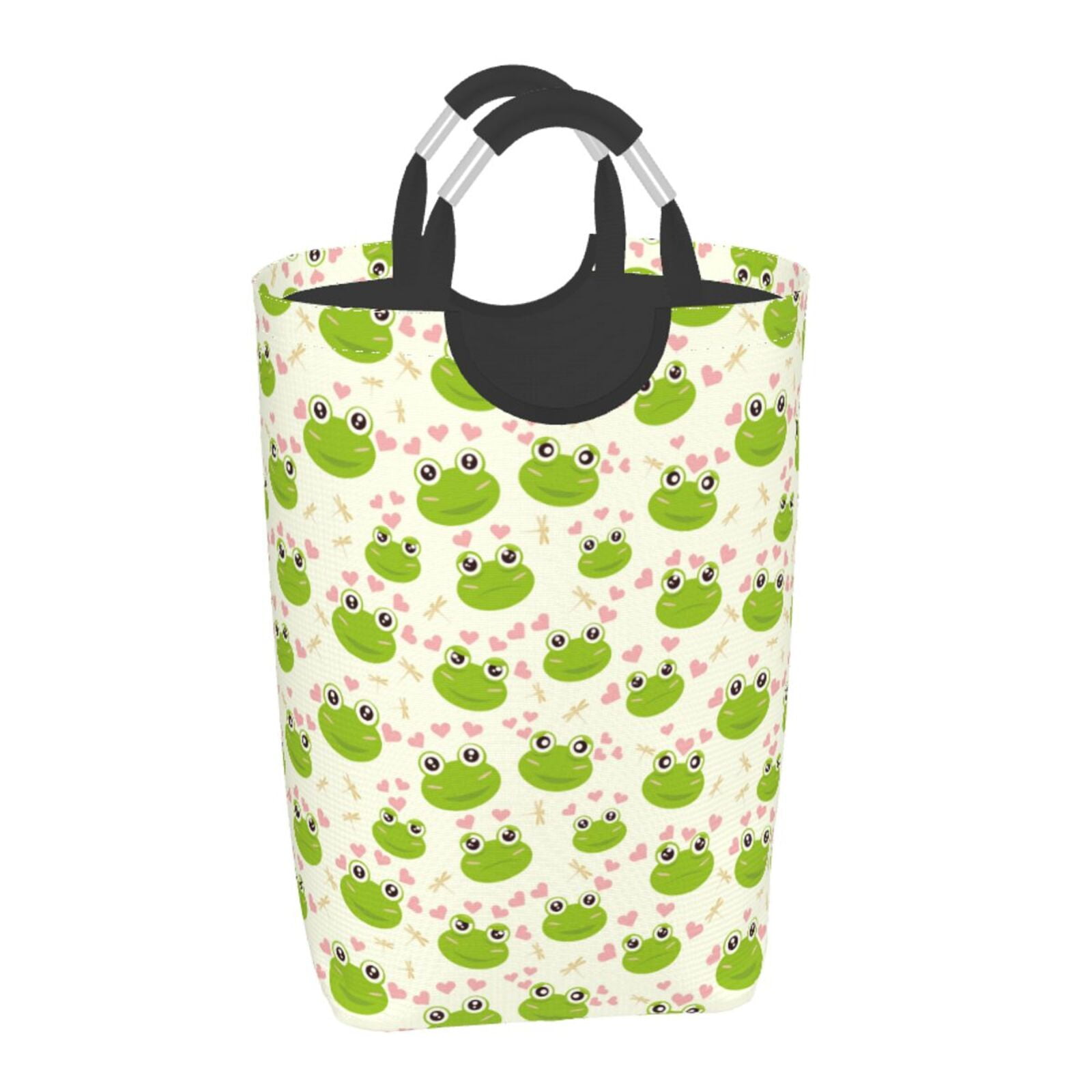 Gaeub Green Frog Print 50L Large Laundry Hampers with Handles