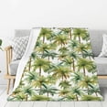 thumbnail image 1 of Gaeub Green Hawaii Palms Print Flannel Throw Blanket, Home Fleece Throw Blanket for Couch or Bed,Decorative Blankets,Lightweight Fuzzy Flannel Blanket-60"x50", 1 of 6