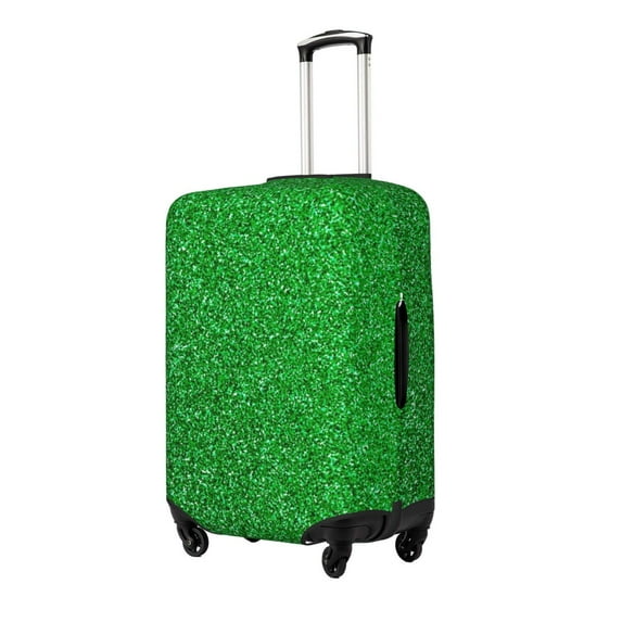 Gaeub Green Sparkling Shiny Print Elastic Luggage Cover with Concealed Zipper Dust-Proof Luggage Cover Protector - 18-32 inch-Large
