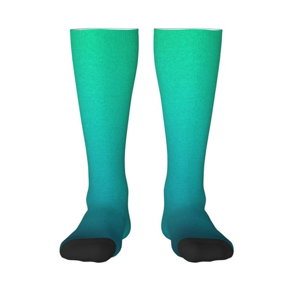 Gaeub Green Turquoise Teal Printed Design Socks Stretchy High Tube Socks for Men Women Teens , Softball Soccer Socks for Hiking, Sport