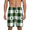 thumbnail image 1 of Gaeub Green White Lumberjack Plaid Printed Men's Short Pajama Pants, Lightweight Lounge & Sleep Bottoms Keep You Cool - 4X-Large, 1 of 9