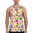 thumbnail image 1 of Gaeub Groovy Daisy Flowers Men's Athletic Tank Top, Workout Sleeveless Shirts, Running Tank Tops for Gym, Running, Training - 3X-Large, 1 of 9