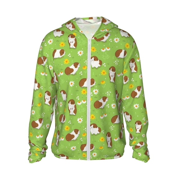 Gaeub Guinea Pigs Men's and Women's UPF 50+ Long-Sleeved Sun Protection Clothing, Fishing Shirt Long Sleeve Zip - X-Large