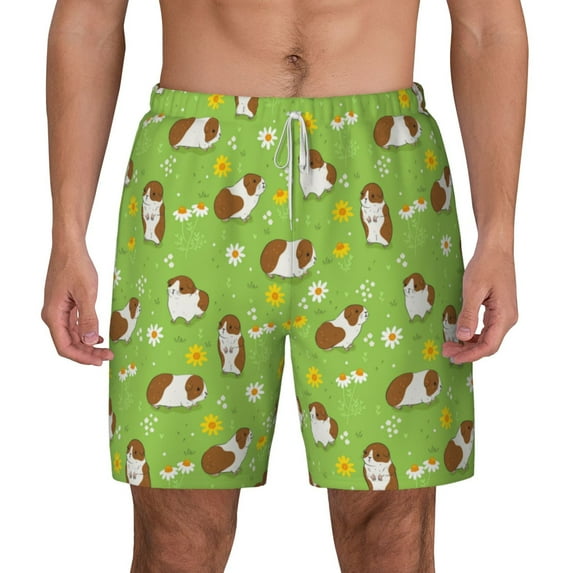 Gaeub Guinea Pigs Mens Swim Trunks Stretch Beach Shorts Quick Dry for Men Swim Shorts Swimwear with Pockets- X-Large