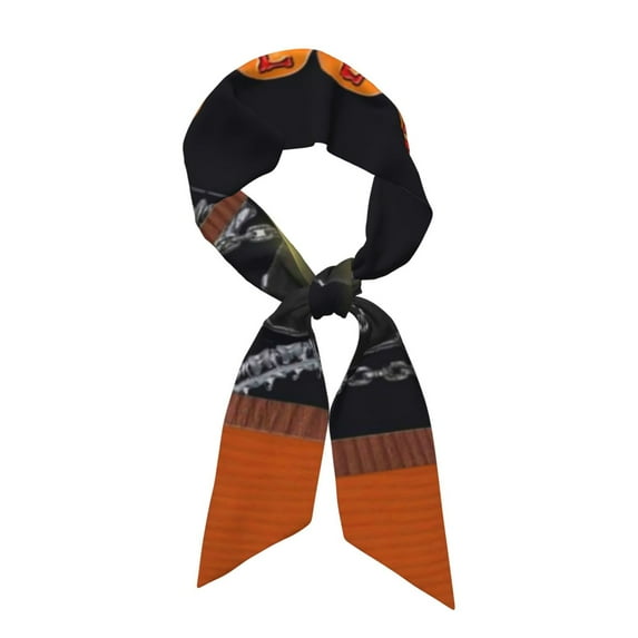 Gaeub Halloween Decoration Printed Silk Feeling Scarf , Satin Head Scarf for Women,Silk Neck Scarf,Scarves,ashion Silky Satin Headscarf Wrap, Neck Scarves For Handbag Accessories