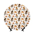 thumbnail image 1 of Gaeub Halloween Gnomes Print Ceramic Plate,Dinner Plates,Bone China Decorative Plates with Display Stand,Art Ceramic Ornaments for Wall Hanging Decoration-10in, 1 of 6