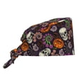 thumbnail image 1 of Gaeub Halloween With Skull Print Cleaning Working Cap,Unisex Scrub Cap Nurse Hat,No-Slip Scrub Cap for Men & Women, 1 of 7