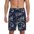 thumbnail image 1 of Gaeub Hand Drawn Rockets Printed Men's Short Pajama Pants, Lightweight Lounge & Sleep Bottoms Keep You Cool - Medium, 1 of 9