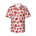 thumbnail image 1 of Gaeub Hand Drawn Strawberry Print Men's Hawaiian Shirt,Button Down Short Sleeves Shirts,Tropical Beach Casual Button Down Shirts,Medium, 1 of 7